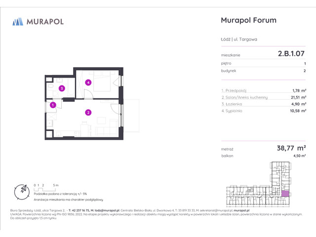 Mieszkanie w inwestycji Murapol Forum, symbol 2.B.1.07 » nportal.pl