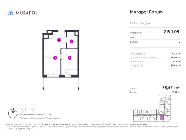 Mieszkanie w inwestycji Murapol Forum, symbol 2.B.1.09 » nportal.pl