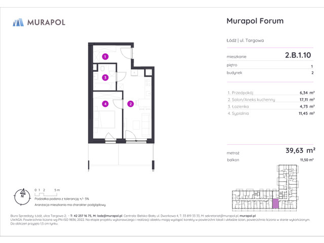 Mieszkanie w inwestycji Murapol Forum, symbol 2.B.1.10 » nportal.pl