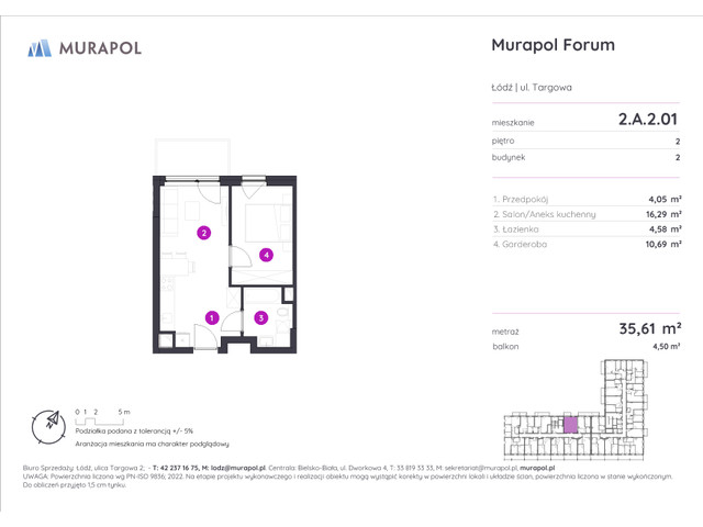 Mieszkanie w inwestycji Murapol Forum, symbol 2.A.2.01 » nportal.pl