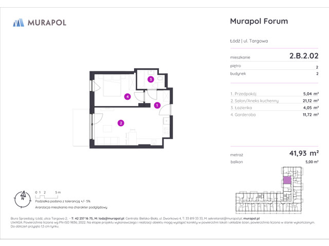 Mieszkanie w inwestycji Murapol Forum, symbol 2.B.2.02 » nportal.pl