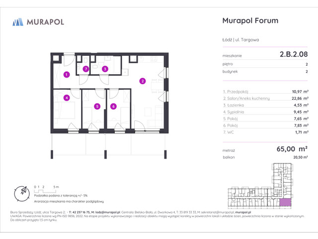 Mieszkanie w inwestycji Murapol Forum, symbol 2.B.2.08 » nportal.pl