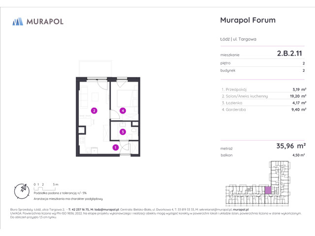 Mieszkanie w inwestycji Murapol Forum, symbol 2.B.2.11 » nportal.pl