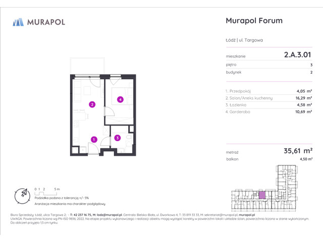 Mieszkanie w inwestycji Murapol Forum, symbol 2.A.3.01 » nportal.pl