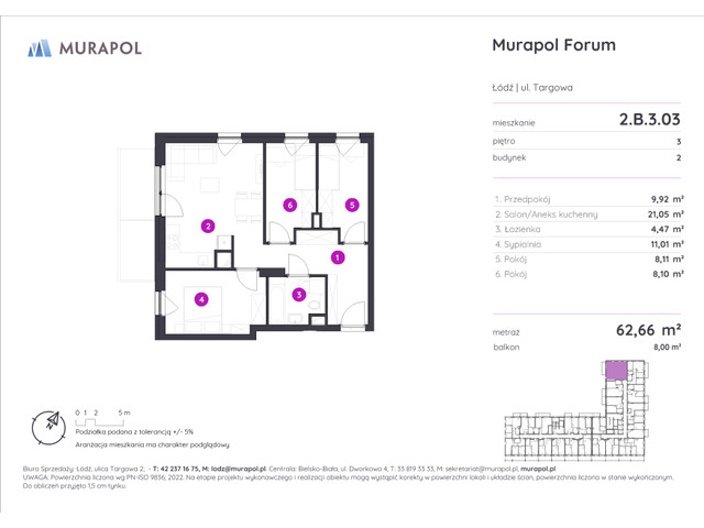 Mieszkanie w inwestycji Murapol Forum, symbol 2.B.3.03 » nportal.pl