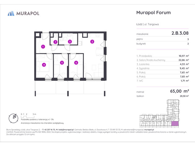 Mieszkanie w inwestycji Murapol Forum, symbol 2.B.3.08 » nportal.pl