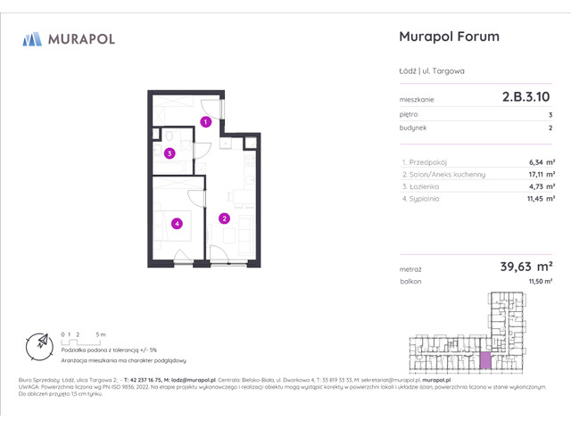 Mieszkanie w inwestycji Murapol Forum, symbol 2.B.3.10 » nportal.pl