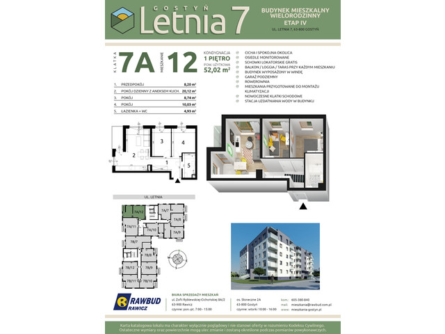 Mieszkanie w inwestycji Letnia 7a-7b, symbol 7a.12 » nportal.pl