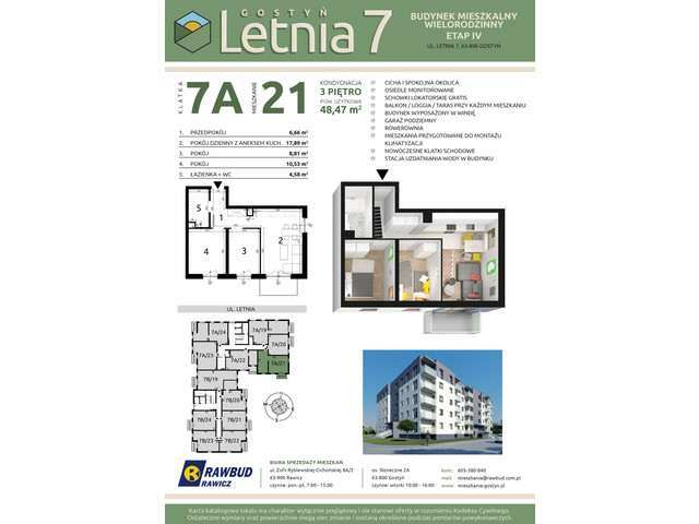 Mieszkanie w inwestycji Letnia 7a-7b, symbol 7a.21 » nportal.pl