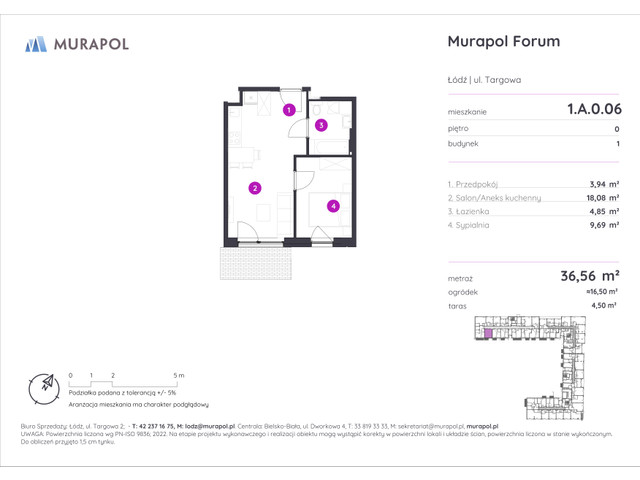 Mieszkanie w inwestycji Murapol Forum, symbol 1.A.0.06 » nportal.pl