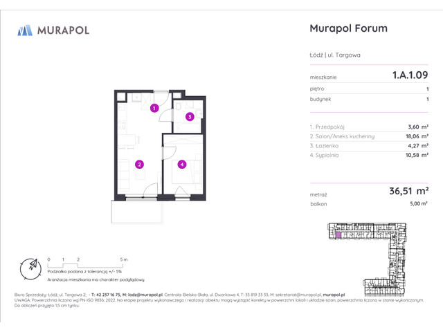 Mieszkanie w inwestycji Murapol Forum, symbol 1.A.1.09 » nportal.pl