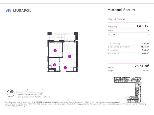 Mieszkanie w inwestycji Murapol Forum, symbol 1.A.1.13 » nportal.pl