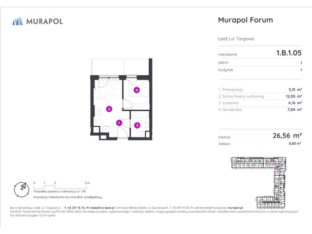 Mieszkanie w inwestycji Murapol Forum, symbol 1.B.1.05 » nportal.pl