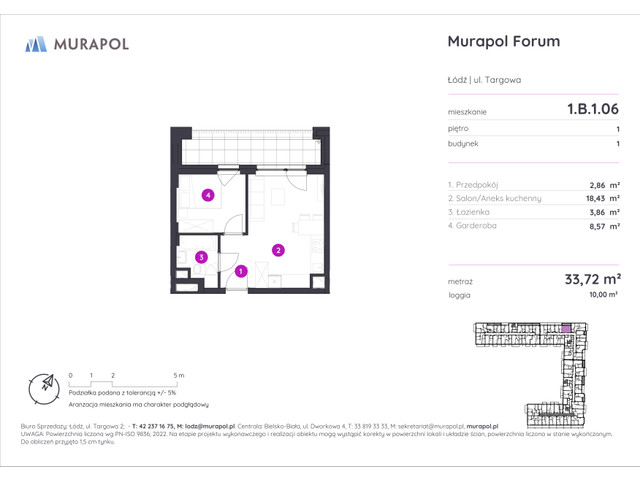 Mieszkanie w inwestycji Murapol Forum, symbol 1.B.1.06 » nportal.pl