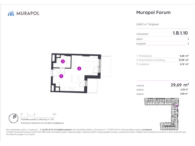 Mieszkanie w inwestycji Murapol Forum, symbol 1.B.1.10 » nportal.pl