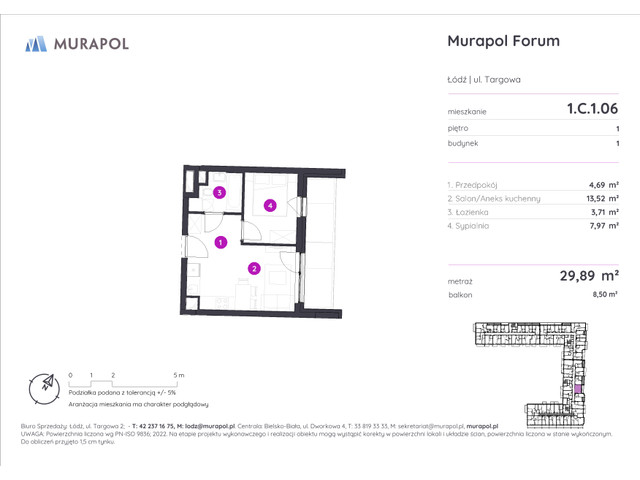 Mieszkanie w inwestycji Murapol Forum, symbol 1.C.1.06 » nportal.pl