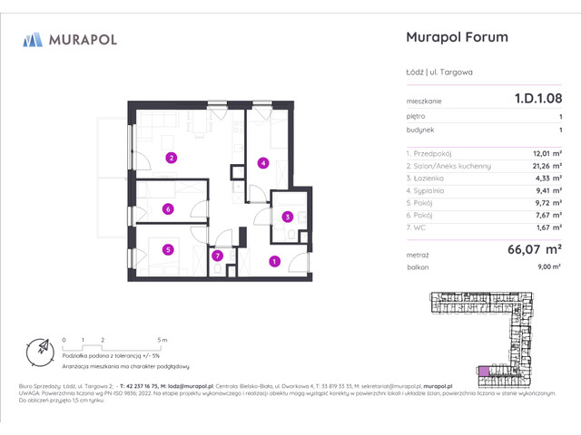 Mieszkanie w inwestycji Murapol Forum, symbol 1.D.1.08 » nportal.pl