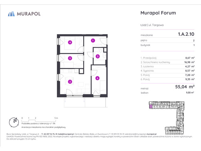 Mieszkanie w inwestycji Murapol Forum, symbol 1.A.2.10 » nportal.pl