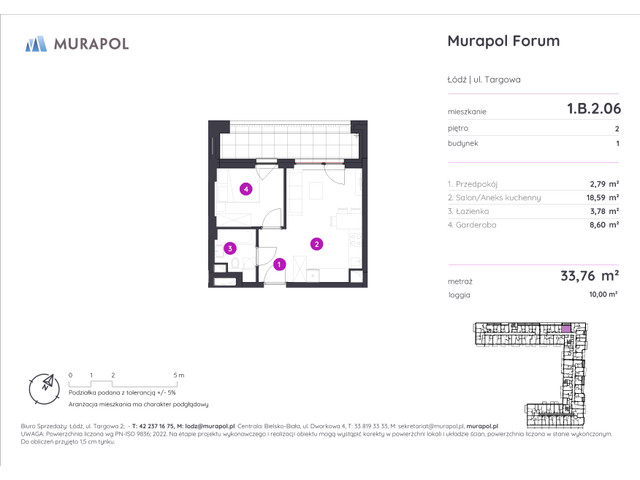 Mieszkanie w inwestycji Murapol Forum, symbol 1.B.2.06 » nportal.pl