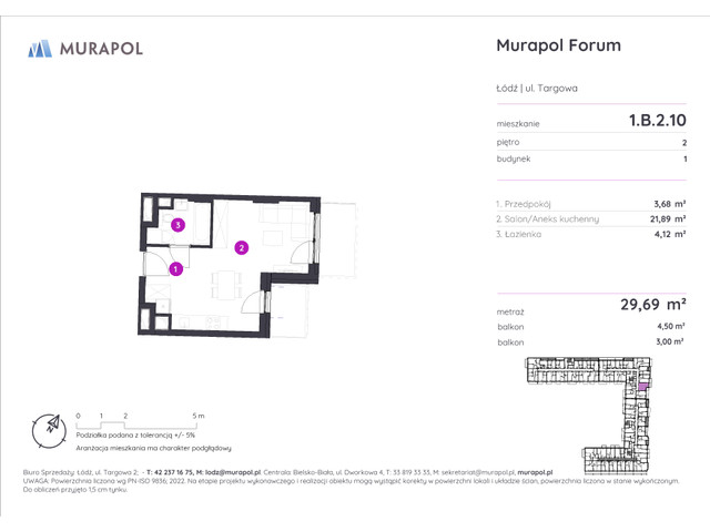 Mieszkanie w inwestycji Murapol Forum, symbol 1.B.2.10 » nportal.pl