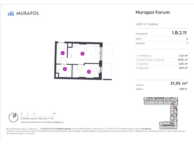 Mieszkanie w inwestycji Murapol Forum, symbol 1.B.2.11 » nportal.pl