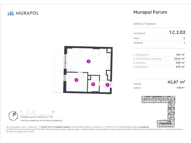 Mieszkanie w inwestycji Murapol Forum, symbol 1.C.2.02 » nportal.pl