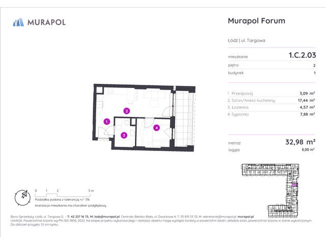 Mieszkanie w inwestycji Murapol Forum, symbol 1.C.2.03 » nportal.pl