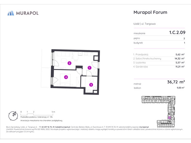 Mieszkanie w inwestycji Murapol Forum, symbol 1.C.2.09 » nportal.pl