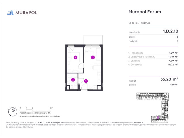 Mieszkanie w inwestycji Murapol Forum, symbol 1.D.2.10 » nportal.pl