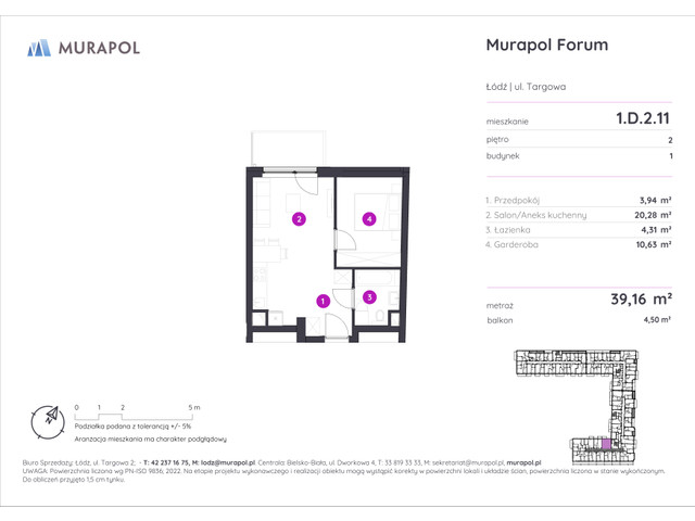 Mieszkanie w inwestycji Murapol Forum, symbol 1.D.2.11 » nportal.pl