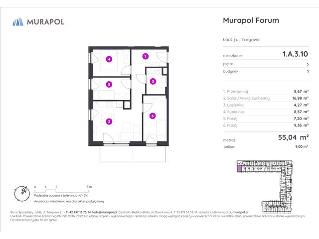 Mieszkanie w inwestycji Murapol Forum, symbol 1.A.3.10 » nportal.pl