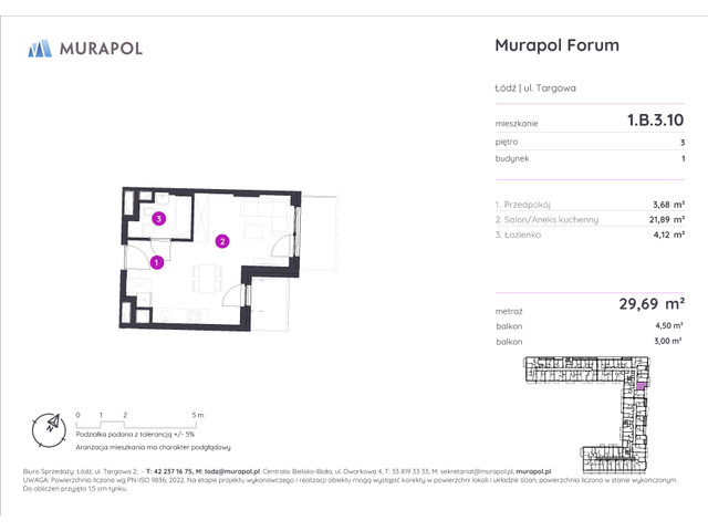Mieszkanie w inwestycji Murapol Forum, symbol 1.B.3.10 » nportal.pl