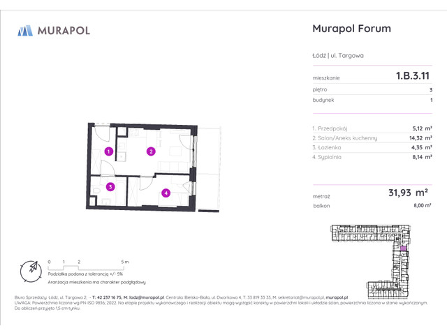Mieszkanie w inwestycji Murapol Forum, symbol 1.B.3.11 » nportal.pl