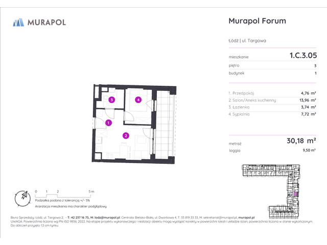 Mieszkanie w inwestycji Murapol Forum, symbol 1.C.3.05 » nportal.pl