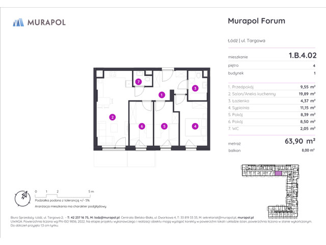 Mieszkanie w inwestycji Murapol Forum, symbol 1.B.4.02 » nportal.pl