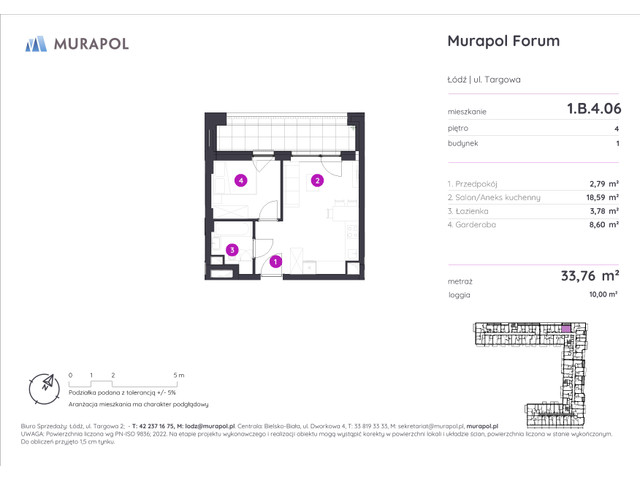 Mieszkanie w inwestycji Murapol Forum, symbol 1.B.4.06 » nportal.pl