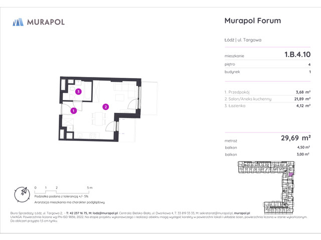 Mieszkanie w inwestycji Murapol Forum, symbol 1.B.4.10 » nportal.pl