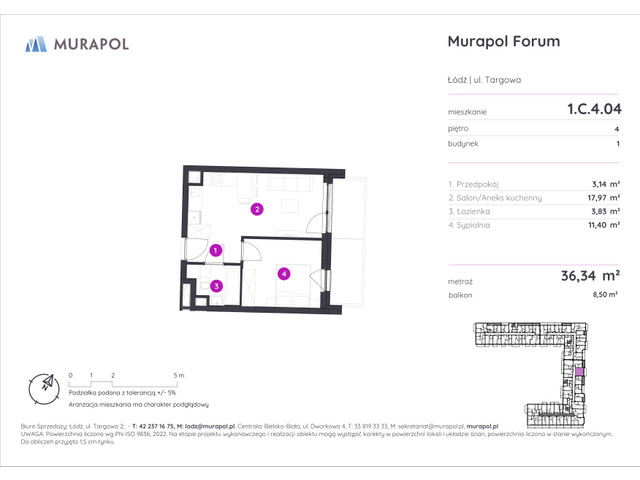 Mieszkanie w inwestycji Murapol Forum, symbol 1.C.4.04 » nportal.pl