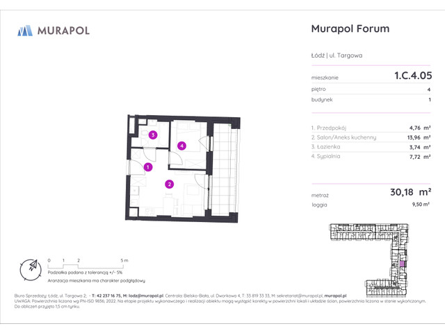Mieszkanie w inwestycji Murapol Forum, symbol 1.C.4.05 » nportal.pl