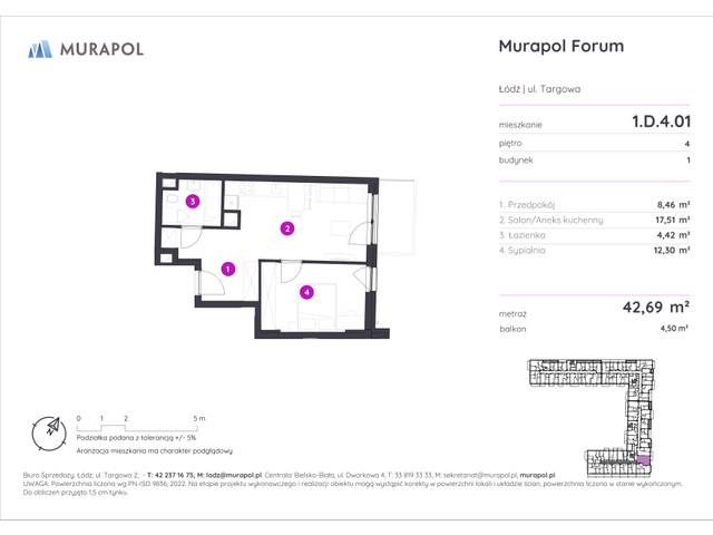 Mieszkanie w inwestycji Murapol Forum, symbol 1.D.4.01 » nportal.pl