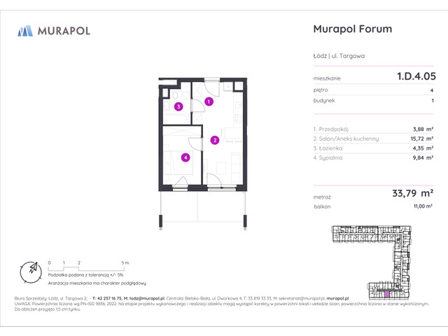 Mieszkanie w inwestycji Murapol Forum, symbol 1.D.4.05 » nportal.pl