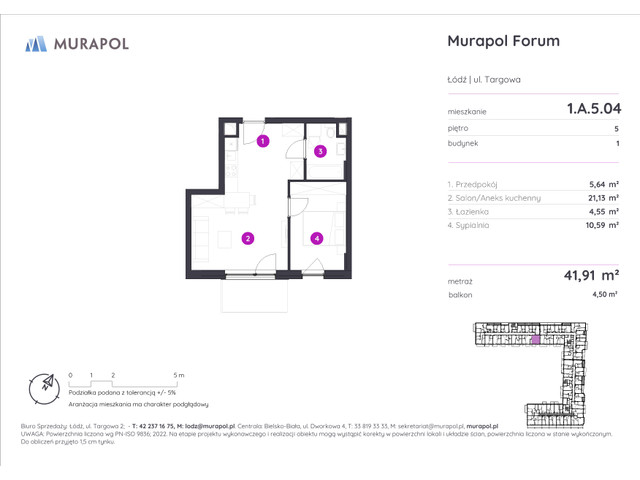 Mieszkanie w inwestycji Murapol Forum, symbol 1.A.5.04 » nportal.pl