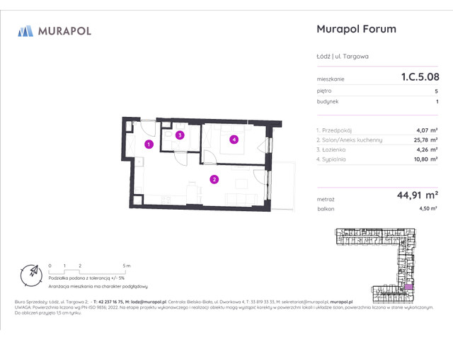 Mieszkanie w inwestycji Murapol Forum, symbol 1.C.5.08 » nportal.pl