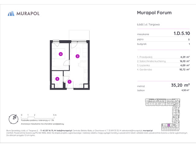 Mieszkanie w inwestycji Murapol Forum, symbol 1.D.5.10 » nportal.pl