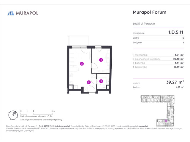 Mieszkanie w inwestycji Murapol Forum, symbol 1.D.5.11 » nportal.pl