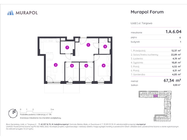 Mieszkanie w inwestycji Murapol Forum, symbol 1.A.6.04 » nportal.pl