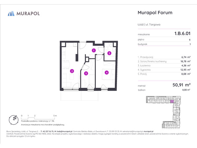 Mieszkanie w inwestycji Murapol Forum, symbol 1.B.6.01 » nportal.pl