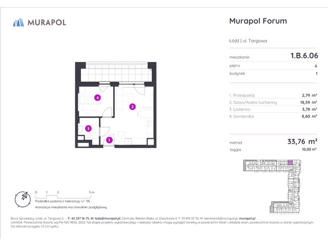 Mieszkanie w inwestycji Murapol Forum, symbol 1.B.6.06 » nportal.pl