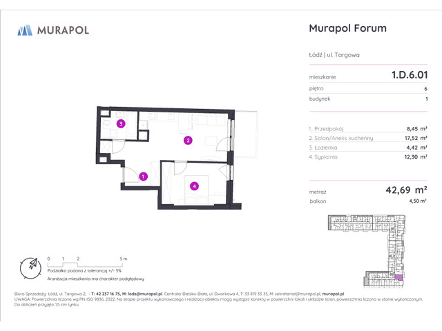 Mieszkanie w inwestycji Murapol Forum, symbol 1.D.6.01 » nportal.pl