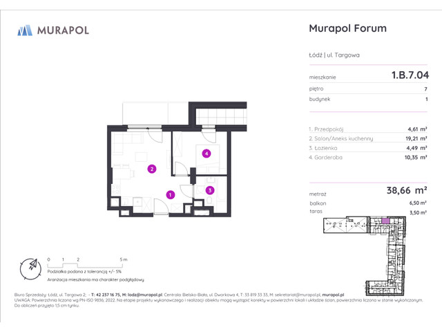 Mieszkanie w inwestycji Murapol Forum, symbol 1.B.7.04 » nportal.pl